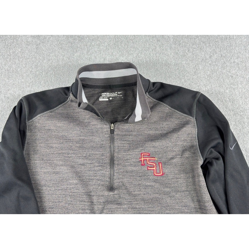 Nike Golf Dri-Fit Florida St. Seminoles Gray 1/4 Zip Sweater Men's Small